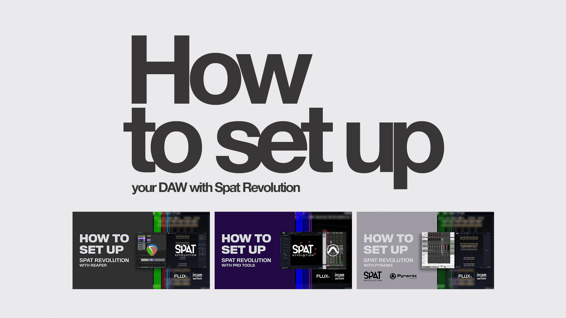 How to set up your DAW with Spat Revolution